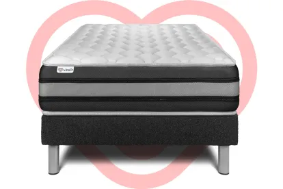 Ensemble Matelas Sommier 120x200 cm - Sommier Noir (en kit) - Vitalspring Zen