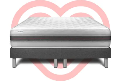 Ensemble Matelas Sommier 200x200 cm - 2 Sommiers Gris - Vitalmemo Back