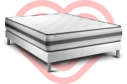 Ensemble Matelas Sommier 180x200 cm - Sommier Blanc (en kit) - Vitalpower Recover