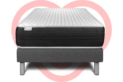 Ensemble Matelas Sommier 90x200 cm - Sommier Gris (en kit) - Vitalspring