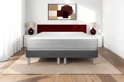Ensemble Matelas Sommier 180x200 cm - 2 Sommiers Gris - Vitalmemo