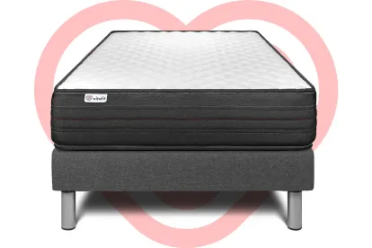 Ensemble Matelas Sommier 90x190 cm - Sommier Gris (en kit) - Vitalpower