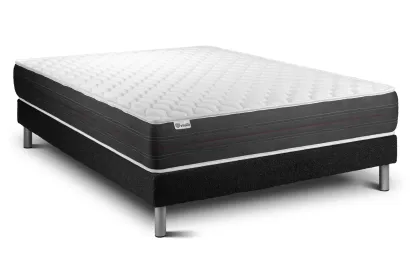 Ensemble Matelas Sommier 160x220 cm - Sommier Noir (en kit) - Vitalspring