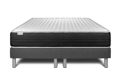 Ensemble Matelas Sommier 180x200 cm - 2 Sommiers Gris - Vitalmemo One