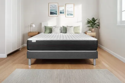 Ensemble Matelas Sommier 160x200 cm - Sommier Gris (en kit) - Vitalspring