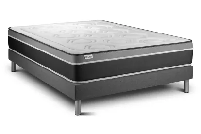 Ensemble Matelas Sommier 180x200 cm - Sommier Gris (en kit) - Vital Care