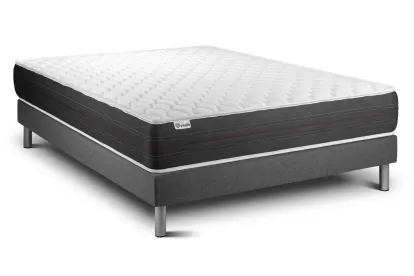 Ensemble Matelas Sommier 150x190 cm - Sommier Gris (en kit) - Vitalspring