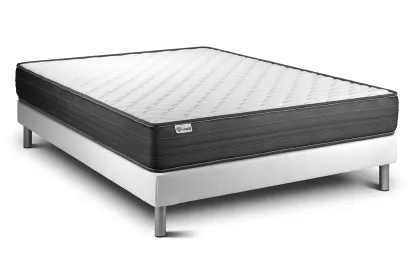 Ensemble Matelas Sommier 150x190 cm - Sommier Blanc (en kit) - Vitalpower
