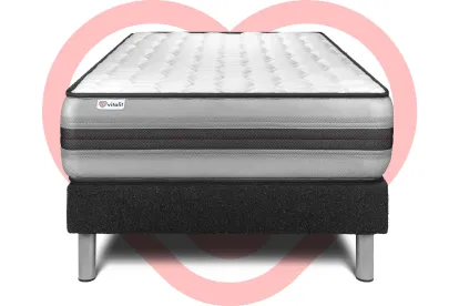 Ensemble Matelas Sommier 90x200 cm - Sommier Noir (déjà monté) - Vitalpower Recover