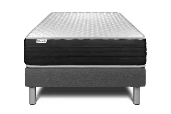 Ensemble Matelas Sommier 120x200 cm - Sommier Gris (en kit) - Vitalmemo One
