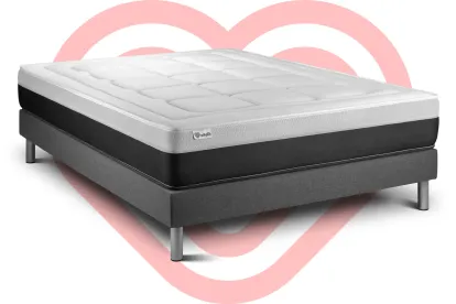 Ensemble Matelas Sommier 140x190 cm - Sommier Gris (en kit) - Vital Form
