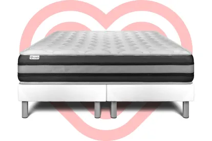 Ensemble Matelas Sommier 180x200 cm - 2 Sommiers Blanc - Vitalspring Zen