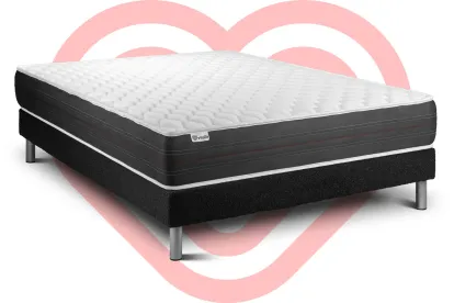 Ensemble Matelas Sommier 150x200 cm - Sommier Noir (en kit) - Vitalspring