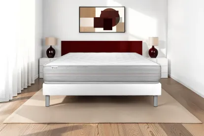 Ensemble Matelas Sommier 135x200 cm - Sommier Blanc (en kit) - Vitalmemo