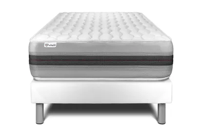 Ensemble Matelas Sommier 90x190 cm - Sommier Blanc (en kit) - Vitalspring Recover