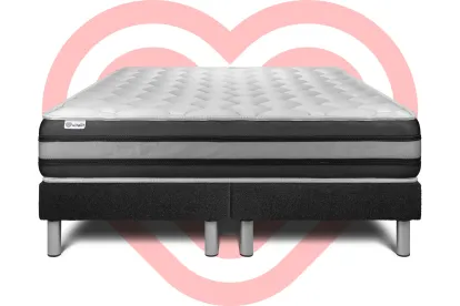 Ensemble Matelas Sommier 160x200 cm - 2 Sommiers Noir - Vitalspring Zen