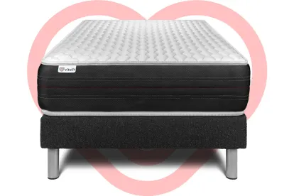 Ensemble Matelas Sommier 90x190 cm - Sommier Noir (en kit) - Vitalspring