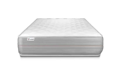 Ensemble Matelas Sommier 90x200 cm - Sommier Gris (en kit) - Vitalmemo