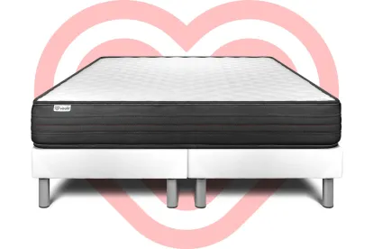 Ensemble Matelas Sommier 200x200 cm - 2 Sommiers Blanc - Vitalpower
