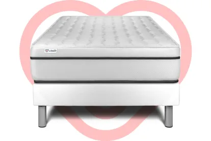 Ensemble Matelas Sommier 90x200 cm - Sommier Blanc (en kit) - Vital Spa