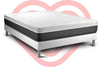 Ensemble Matelas Sommier 135x190 cm - Sommier Blanc (en kit) - Vital Soft
