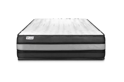 Ensemble Matelas Sommier 90x190 cm - Sommier Blanc (en kit) - Vital Power Zen