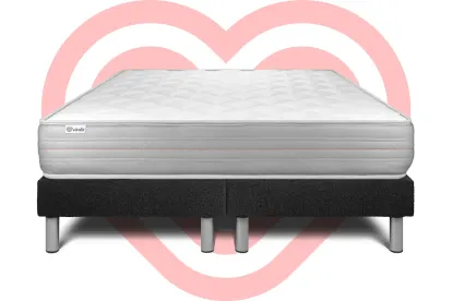Ensemble Matelas Sommier 200x200 cm - 2 Sommiers Noir - Vitalmemo