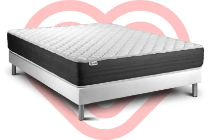 Ensemble Matelas Sommier 135x200 cm - Sommier Blanc (en kit) - Vitalmemo One