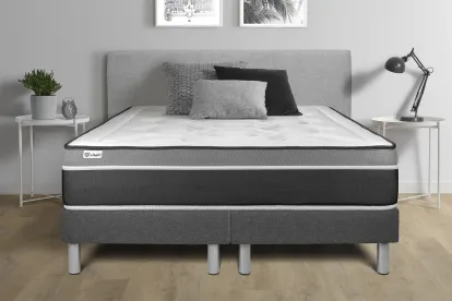 Sommier Tapissier 2x 80x200 cm - H29 cm - Toile - Gris