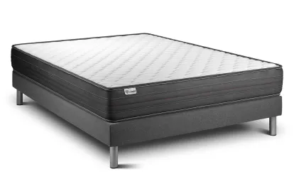 Ensemble Matelas Sommier 160x220 cm - Sommier Gris (en kit) - Vitalpower