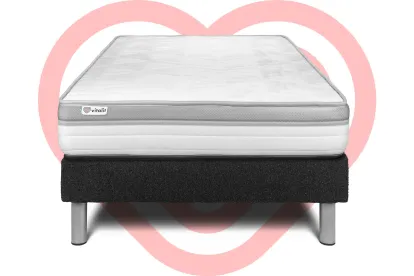 Ensemble Matelas Sommier 120x200 cm - Sommier Noir (en kit) - Vital Relax