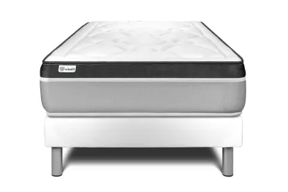Ensemble Matelas Sommier 90x190 cm - Sommier Blanc (en kit) - Vital Ergo
