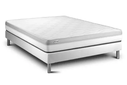 Ensemble Matelas Sommier 160x200 cm - Sommier Blanc (en kit) - Vital Relax