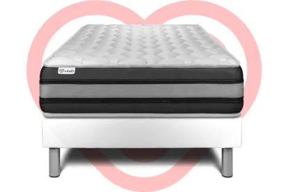 Ensemble Matelas Sommier 120x190 cm - Sommier Blanc (en kit) - Vitalspring Zen