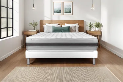 Ensemble Matelas Sommier 160x220 cm - Sommier Blanc (en kit) - Vitalspring Recover