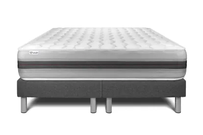 Ensemble Matelas Sommier 200x200 cm - 2 Sommiers Gris - Vitalspring Recover