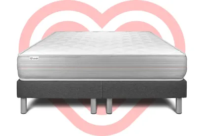 Ensemble Matelas Sommier 200x200 cm - 2 Sommiers Gris - Vitalmemo