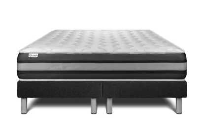 Ensemble Matelas Sommier 180x200 cm - 2 Sommiers Noir - Vitalspring Zen