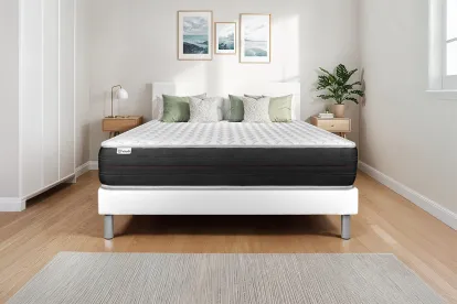 Ensemble Matelas Sommier 160x220 cm - Sommier Blanc (en kit) - Vitalspring