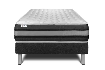 Ensemble Matelas Sommier 120x190 cm - Sommier Noir (en kit) - Vitalspring Zen