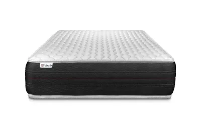 Ensemble Matelas Sommier 90x190 cm - Sommier Blanc (déjà monté) - Vitalspring