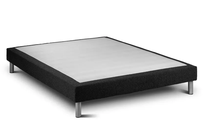 Ensemble Matelas Sommier 140x190 cm - Sommier Gris (déjà monté) - Vitalmemo