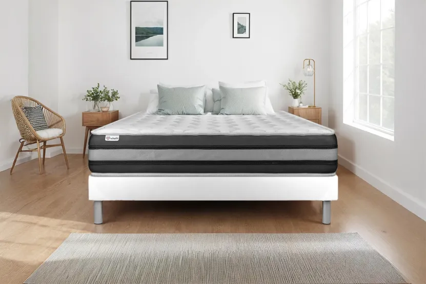 Matelas 90x180 cm Ressorts ensachés et Mémoire de forme - Vitalspring Zen