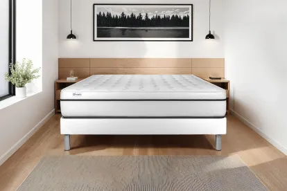 Ensemble Matelas Sommier 90x190 cm - Sommier Blanc (en kit) - Vital Spa