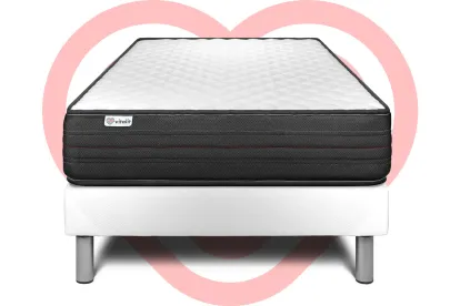 Ensemble Matelas Sommier 120x190 cm - Sommier Blanc (en kit) - Vitalpower