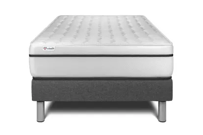 Ensemble Matelas Sommier 120x200 cm - Sommier Gris (en kit) - Vital Spa