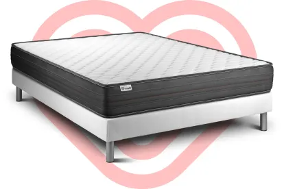 Ensemble Matelas Sommier 180x220 cm - Sommier Blanc (en kit) - Vitalpower
