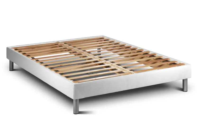Pack lit complet 200x200 cm - Matelas + Sommier Blanc (en kit) + 2 oreillers + Couette - Vitalpower Recover