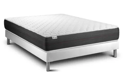 Ensemble Matelas Sommier 130x200 cm - Sommier Blanc (en kit) - Vitalspring