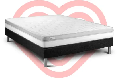 Ensemble Matelas Sommier 180x200 cm - Sommier Noir (en kit) - Vital Relax